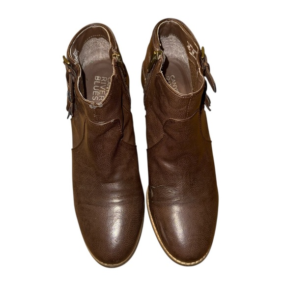 Canyon River Blues Brown Ankle Booties with Triple Buckle - Picture 4 of 7